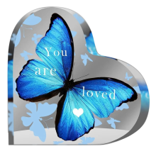 3PCS Acrylic Butterfly Heart Shaped Women'S Gift Desktop Decoration Carving Souvenir Table Thankful