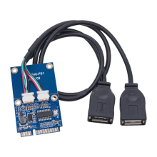 PCI-E Expansion Card MINI to Dual-Port USB2.0 Adapter for Motherboard or Laptop with PCIE Interface