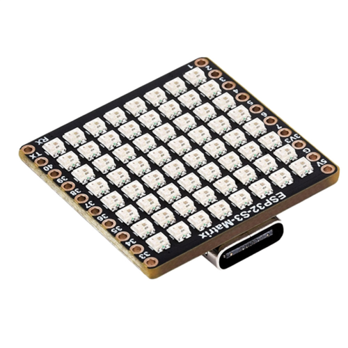 ESP32-S3 Development Board WiFi Bluetooth Matrix 8x8 RGB-LED with QST Attitude Gyro Sensor QMI8658C for Python 1