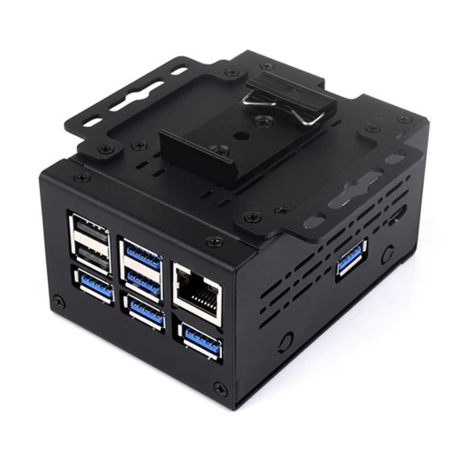 For Raspberry Pi5/5B Industrial Grade Large Space Case D for Active Cooler PCle/PoE HAT Expansion Board 1