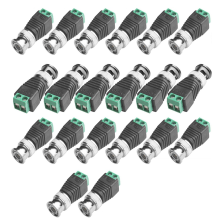BNC Male Balun Connector 20Pcs Coaxial Cat5 to for CCTV Surveillance Video Cameras