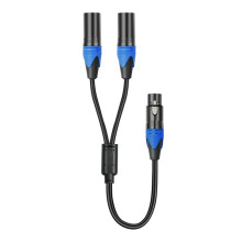 50cm XLR Splitter Cable 1 Female to 2 Male Y Microphone Cord for Amplifier Mixer FMM