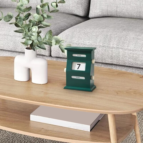 Calendar Desk Retro Blocks Date Display Decorations Desktop Decor Green 2