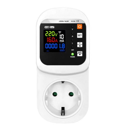 Tuya WiFi Smart Socket Voltage & Current Protector Stabilizer Multifunctional Power Energy Meter EU Plug 2