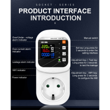 Tuya WiFi Smart Socket Voltage & Current Protector Stabilizer Multifunctional Power Energy Meter EU Plug
