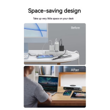 72W Intelligent 4 Port USB PD 45W QC3.0 Fast Charger Magnetic Wireless Charging Station for Laptop Phone Pad EU Plug