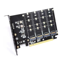 M.2 NVME to PCIe X16 Adapter Converter Card 4 Port Expansion for 2230 2242 2260 2280 SSD