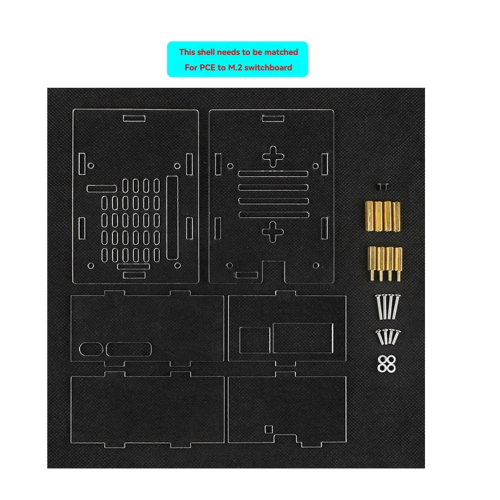 For 5 Acrylic Case Adaptation PCIe to M.2 Adapter Board - Transparent Protective Shell 2