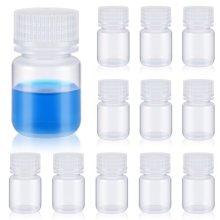 12 Pcs Pill Bottle Sample-Bottles Wide Mouth Reagent Plastic with Screw Caps Sample Containers 1 Oz 30 Ml