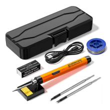 USB Rechargeable Portable Soldering Iron 3-Speed Temperature Adjustable Electric Repair Welding Tool Orange