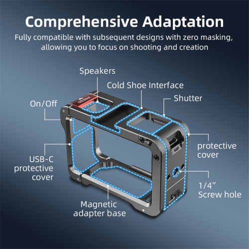 Full Frame Camera Cage Protective Housing for Action 4 3 Tripod 2
