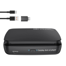 Car CD DVD Player Portable Music Carplay AI Box for Wired to Wireless CarPlay Adapter & Android Auto