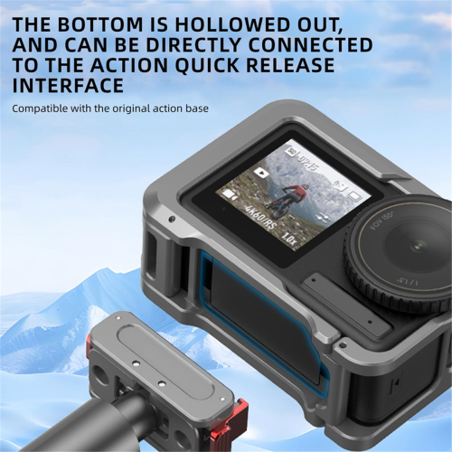 Quick Release Cage for ACTION 5PRO/4/3 Camera Foldable Mount with Cold Shoe Full Protective Frame Case 2