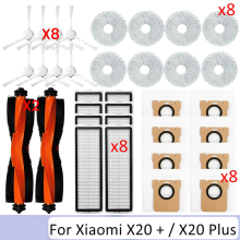 34PCS for Robot Vacuum X20+ X10+ /X20 Plus Cleaner Accessories Main Side Brush Mop Cloth Dust Bag Filter