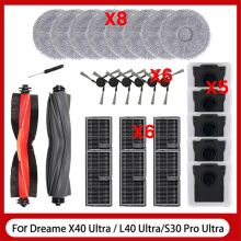 28PCS for L40 Ultra /X40 Ultra/S30 Pro Vacuum Cleaner Accessories Main Side Brush Mop Cloth Dust Bag Filter