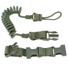 Multifunctional Lanyard Safety Rope Crazy Spring Wear-Resistant Elastic Keychain Dark Green