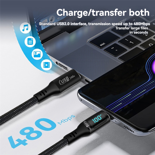 USB Type C to Cable 240W PD 3.1 Fast Charging Charger USB2.0 480Mbps Type-C Digital Display Data 2