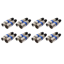 8 Pairs XLR Connector 3Pin Audio Microphone MIC Male Plug Female Jack Adapter