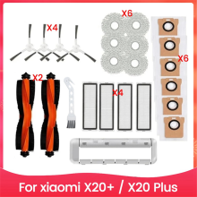 For Robot Vacuum X20+ / X20 Plus Main Side Brush Filter Mop Cloth Dust Bag Replacement Parts Kit