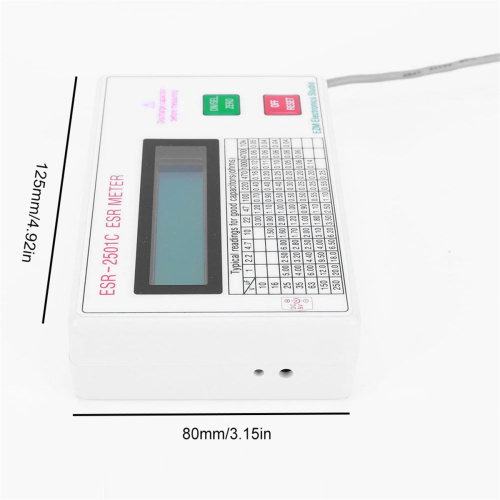 Capacitor Tester Test in Circuit Capacitance Meter with Leads Clip Battery LCD Display Smart Shutdown 2