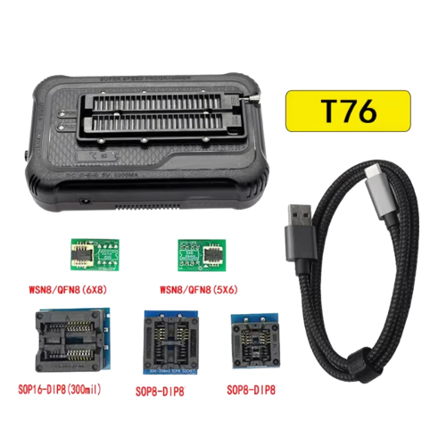 For T76 USB3.0 Programmer Support EEPROMNAND NOR EMMC BGA,Minpro/TL866II/ with Wire Burning Socket 2
