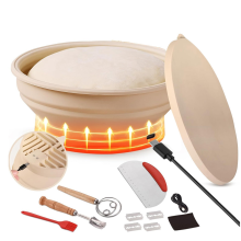 Heating Sourdough Bread Proofing Basket Set, Electric Thermostatic Silicone Batter Bowl,Banneton 9 Inch