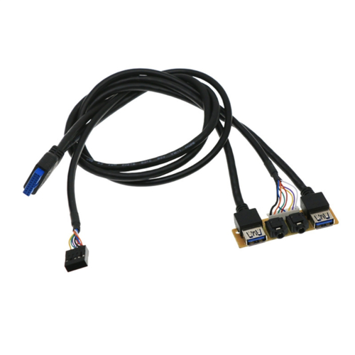 60cm Front for Case Panel Usb3.0+Usb3.0 High Definition Audio Jack Port I/O Board Internal Cable Line Hub Wired Network 1