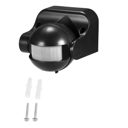 AC 110V-240V PIR Infrared Motion Sensor Switch 180 Degree Detection Delay Time Adjustable Waterproof Black 1