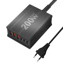 200W GaN Charging Station 6Port USB C Charger Quick Charge QC PD 3.0 TypeC Fast for -15 (EU)