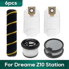 6PCS for Z10 Station Robot Vacuum Cleaner Parts Replacement Filter Roller Brush Dust Bag