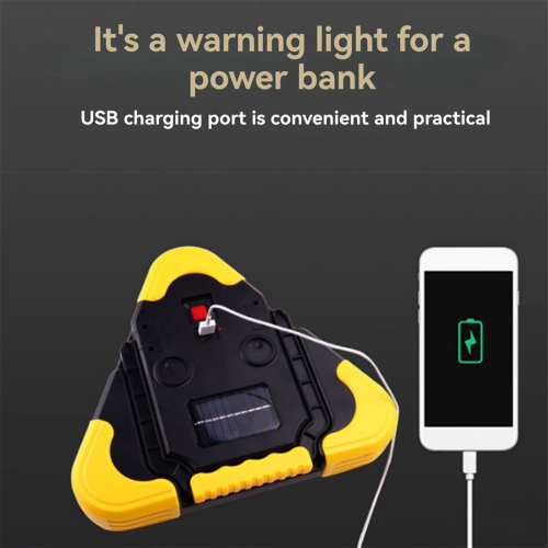 Emergency Triangular Warning Light Safety Breakdown Lamp Portable Solar for Camping Working 2