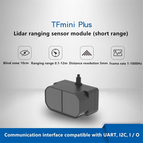 TOF 12m TFmini Plus LiDAR Module, IP65 Micro-Single Point Short Distance Sensor Compatible with Both UART IIC I/O 2