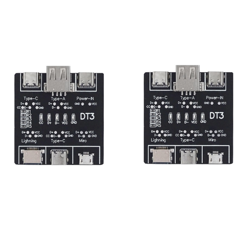 2PCS DT3 Data Cable Test PCB Board Type-C USB C Micro-USB Tester Date on-Off Detection