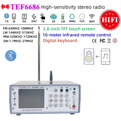 RX260 Desktop Radio Stereo TEF6686 High Sensitivity Infrared Bluetooth Transmitter with Remote Control 2