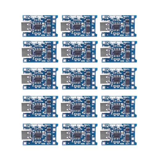 15Pcs Type-C 18650 Lithium Battery Charger Module 5V 1A Charging Board with Dual Protection Functions for DIY Projects 1