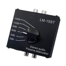 Stereo Audio Passive Attenuator Compatible 3.5mm 6.35mm Interface Six Switch Modes 0db -3db -6db -9db -12db -15db