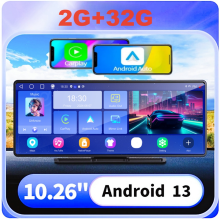 Android 13 10.26 Inch 2G+32G Car DVR Wireless CarPlay Auto Mirror Link Dash Cam Navigation Bluetooth AUX FM