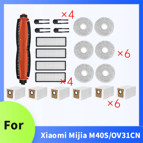 21 Pcs for M40S/OV31CN Sweeping Machine Accessories Main Side Brush Mop Filter Dust Bags 2