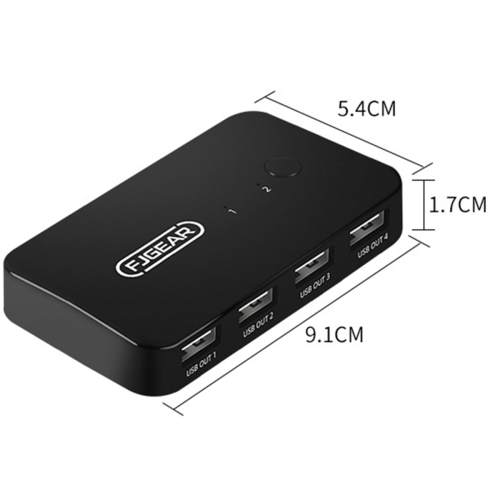 USB Switch Adapter 2 Input 4 Output Switcher Printer Sharer for Computer Keyboard Mouse Controller 2
