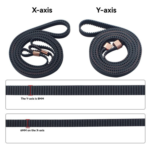 For 2 Max Replacement Belts X- & Y- Synchronous 2GT Rubber Timing Open-Ended Accessories 2