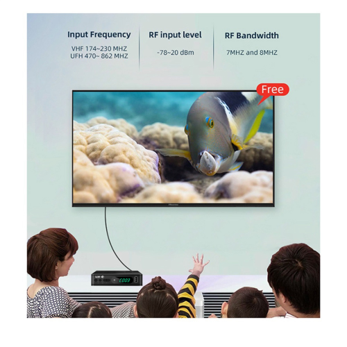 DVB-T2 TV Tuner Terrestrial Satellite Receiver Digital Decoder HEVC DVBT2 264 HD Boxs USB Set Top Box EU Plug 2