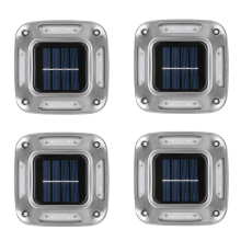 4pcs 8 LEDs Solar Ground Light Warm Garden Lamp Outdoor Courtyard Driveway Marker