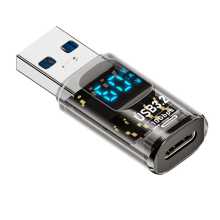 1PC Digital LED Display USB 3.2 Adapter 36-60W 10Gbps Laptop Type-C Converter Data Transmission A-M to C-F