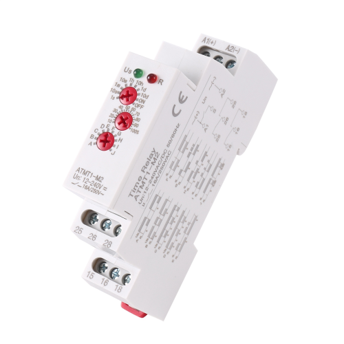 12-240VAC/DC Din Rail Type Time Delay Relay 16A/250VAC Multifunction Timer with 10 Function Choices, ATMT1-M2 1