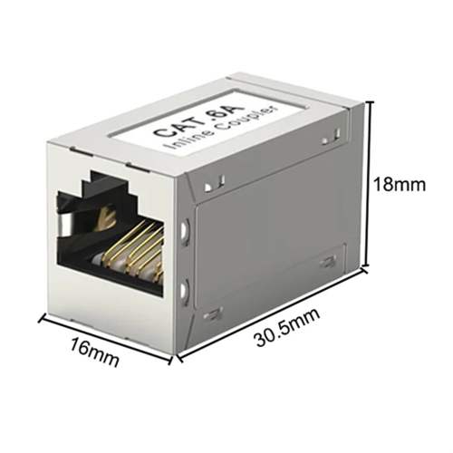 RJ45 Female to CAT6A Shielded Coupler Inline Ethernet Extender Adapter Cable 2