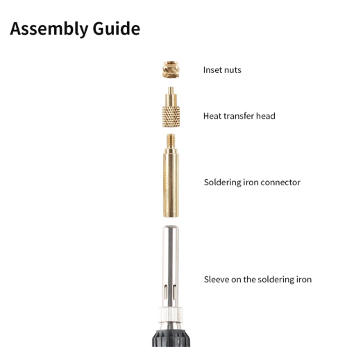 Heat Insert Nut Iron Tip M2-M8 Brass Hot Melt Insertion Tool for 3D Printer Set Soldering Tips