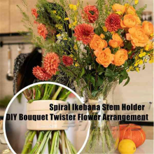 2PCS Spiral Ikebana Stem Holder, Reusable Floral Grid for Vase, DIY Bouquet Twister Flower Arrangement Holder,B