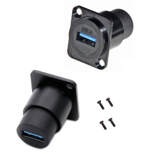 2Pcs D Type Metal USB3.0 Socket Female to USB 3.0 Connector D-Type Panel Mounting Solderless Signal Coupler 1