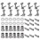 12 Pack Acoustic Guitar Pins Tuner Head Knobs (6 Left + 6 Right) Silver 8