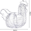 Metal Wire Egg Baskets for Eggs, Chicken Shaped Holder, Rustic Round Gathering with Handle 3